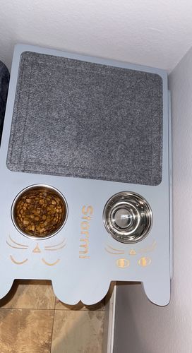Customer photo review of Cat Bowl Shelf