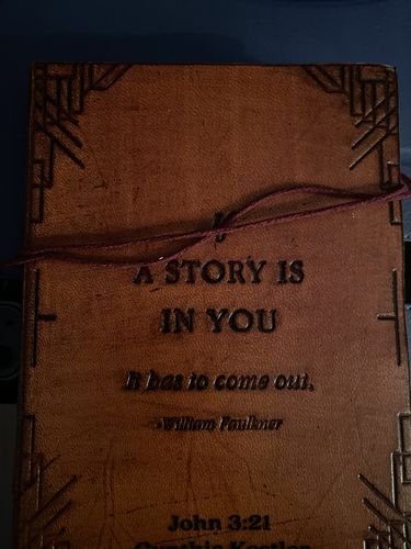 Customer photo review of "If A Story" Handmade Leather Journal
