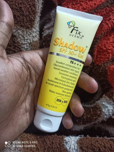 Customer photo review of Shadow Sunscreen SPF 30+ Gel
