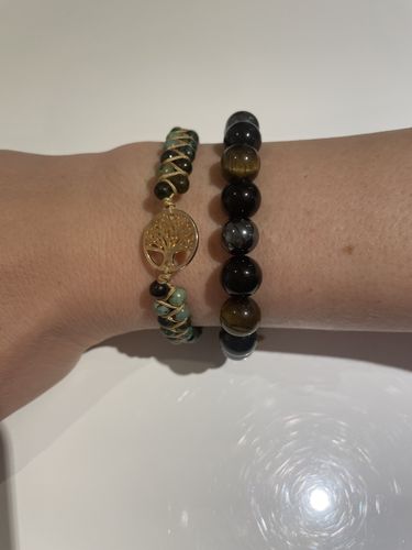 Customer photo review of DREIFACHER SCHÜTZER Tigerauge - Hämatit - Schwarzer Obsidian