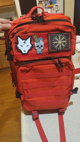 Customer photo review of Gen 2 Red 45L Backpack