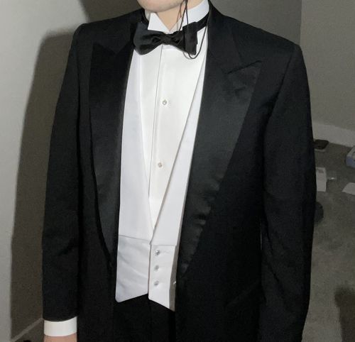 Customer photo review of SARTORIA CASTANGIA Black Wool S100 1 Button Peak Lapel Tuxedo Suit US 38 NEW EU