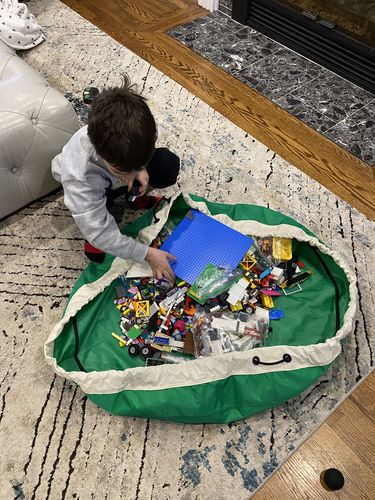 Customer photo review of Large Toy Storage Bag - Green Grass