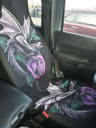Customer photo review of Purple Dragon And Amazing Rose Car Seat Covers 211604