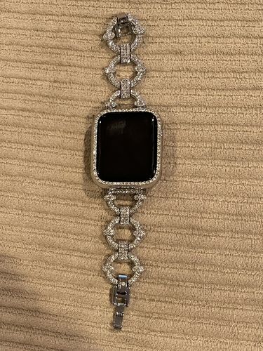 Customer photo review of Rhinestone Open Face Case for the Apple Watch