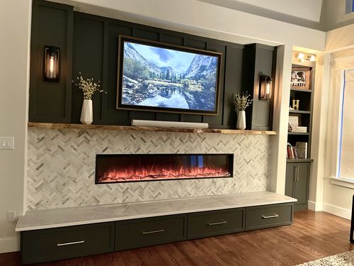 Customer photo review of Modern Flames Landscape Pro Slim 80" Built In Linear Electric Fireplace
