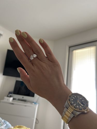 Customer photo review of LOLA DOUBLE STONE HEART + PEAR CZ RING