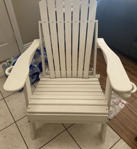 Customer photo review of DuraWeather Poly® King Size Folding Adirondack Chair With Collapsible Cup Holders