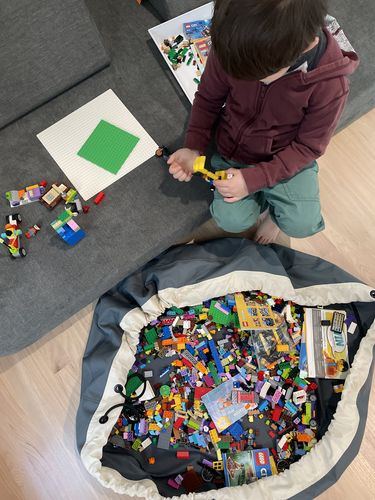 Customer photo review of Large Toy Storage Bag - Seattle Gray
