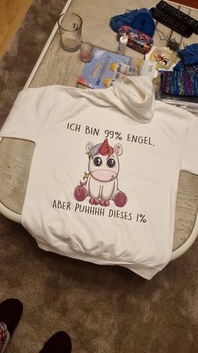 Customer photo review of Engel Einhorn - Hoodie Unisex Backprint