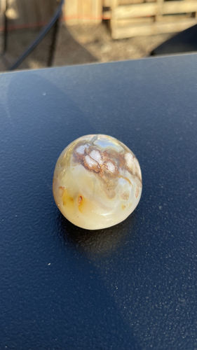 Customer photo review of Flower Agate Palm Stone