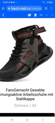 Customer photo review of FansGemacht Gewebte atmungsaktive Arbeitsschuhe mit Stahlkappe