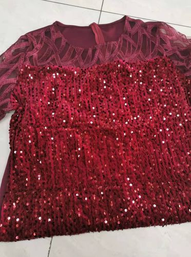 Customer photo review of Women's Sequin Design Plus Size Dress