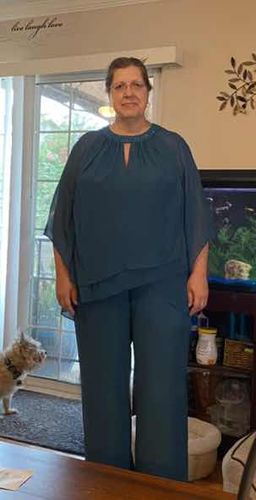 Customer photo review of Pantsuit Mother of the Bride Dress With Beading Sequins - PRE ORDER