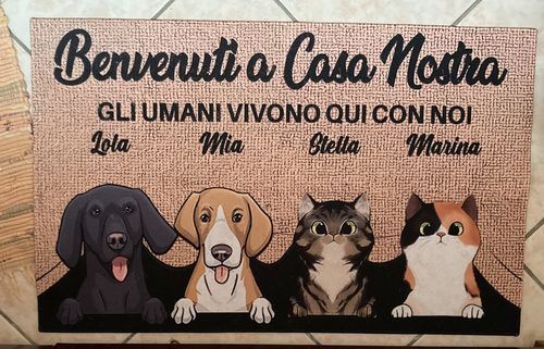 Customer photo review of Tappeto personalizzato con Cani & Gatti