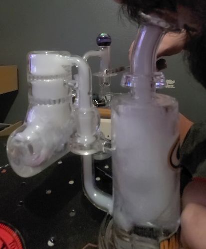 Customer photo review of Double Honey Disc Inline Ash Catcher 14/90°