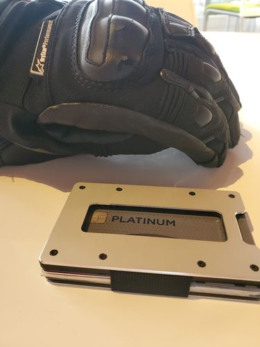 Customer photo review of Pure Silver Aluminum Minimalist Wallet