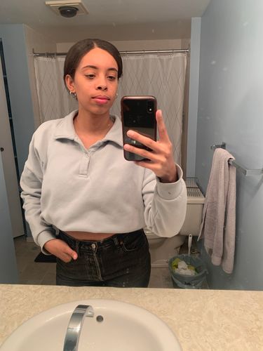 Customer photo review of Elsie Hoop Clip-On Earrings