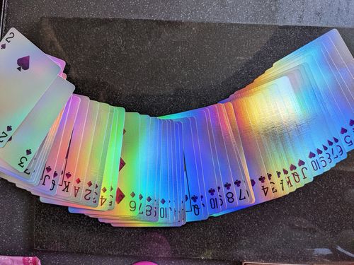Customer photo review of Limited Edition Memento Mori Holographic Playing Cards