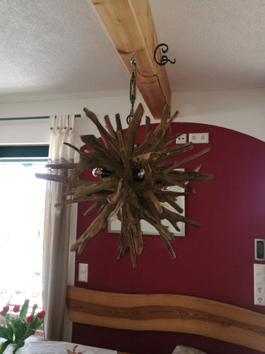 Customer photo review of Design Wurzelholz Deckenlampe INFERNO