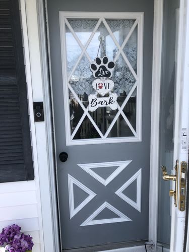 Customer photo review of Clear Diamond Grid Glass and Frame Kit (Half Lite 22" x 36" Glass Size)