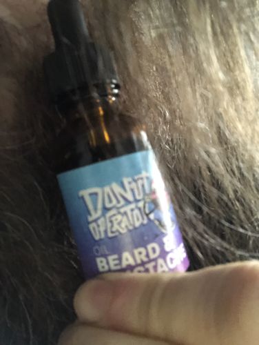 Customer photo review of Donut Operator Mustache & Beard Oil