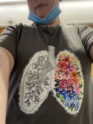 Customer photo review of Anatomical Lung Print Short Sleeve T-shirt