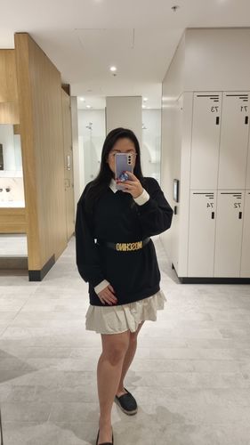 Customer photo review of Faux Sweater Shirt Dress