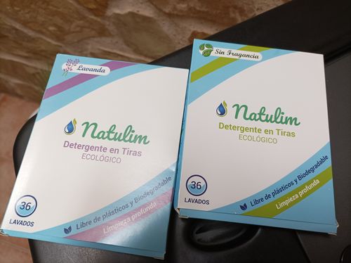 Customer photo review of Eco-Tiras de Detergente 40 lavados Natulim