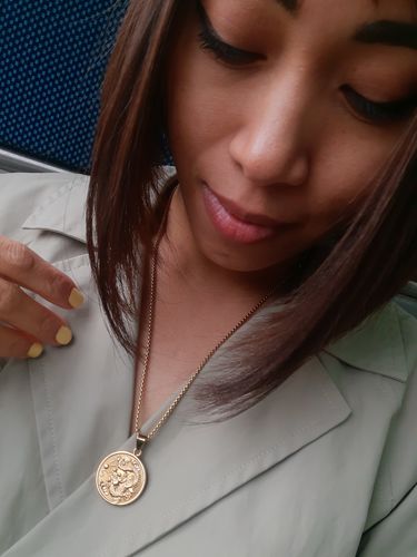 Customer photo review of Cali Coin Necklace