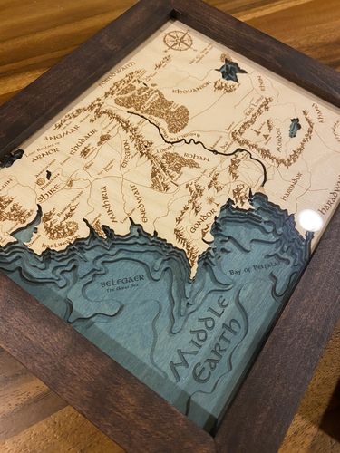 Customer photo review of 3D EARTH WOOD MAP