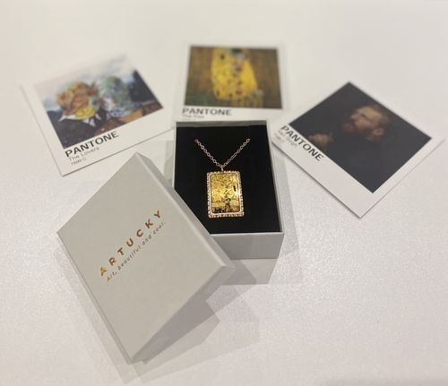 Customer photo review of Gustav Klimt Hayat Ağacı, Stoclet Frizi Tablo Rectangle Tasarım Kolye
