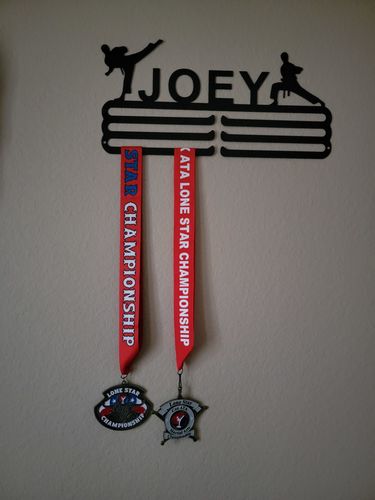 Customer photo review of Custom Single Sport Medal Hanger
