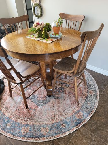 Customer photo review of Distressed Vintage Cezanne Terracotta Sky Area Round Rug