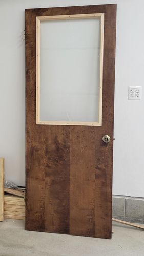 Customer photo review of Clear 1 Lite Glass and Frame Kit (Interior 1 3/8" Door Thickness - Half Lite 22" x 36" Glass Size)