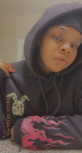 Customer photo review of Pray For Me Crop Hoodie