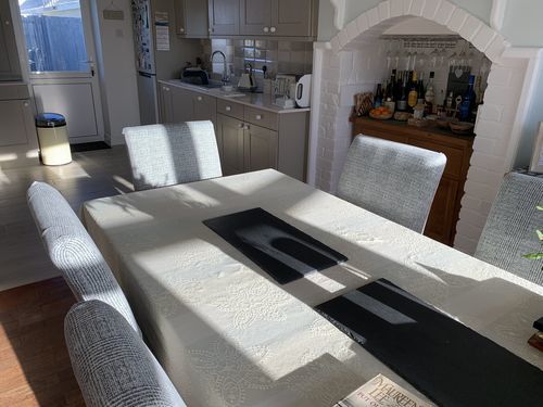 Customer photo review of Cabrexa High Back Chair Slipcovers