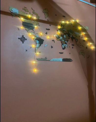 Customer photo review of 3D Wooden World Map Multicolor