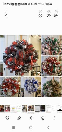 Customer photo review of 1.5"X25Yd 3-In-1 Value Faux Burlap Red/White/Navy Blue RC500632