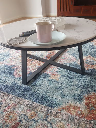 Customer photo review of June Transitional Navy Rug