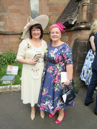 Customer photo review of Liana Navy and Pink Florals Flare Dress