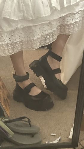 Customer photo review of Buckle Ankle Strap Chunky Mary Jane