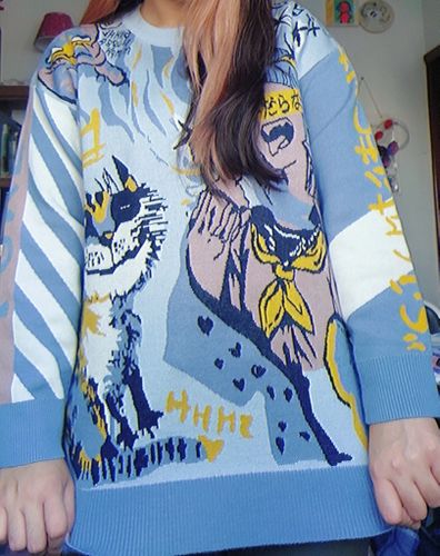 Customer photo review of Harajuku Style "Crazy" Knit Sweater