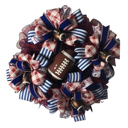 Customer photo review of 2.5"X10Yd Vertical Stripe Royal Blue/White RGC156325
