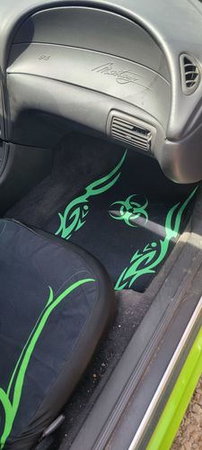 Customer photo review of Amazing Green Biohazard Car Floor Mats 211401