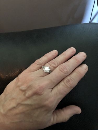 Customer photo review of Vintage Round Moissanite Twisted Vine Engagement Ring