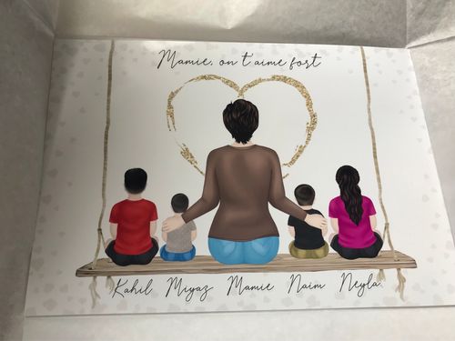 Customer photo review of Affiche Personnalisée - Mamie et Petits-enfants