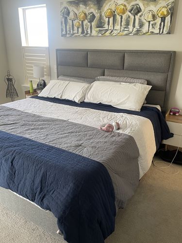 Customer photo review of Antonio Platform Bed - Grey Linen