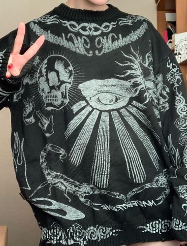 Customer photo review of Harajuku Style "Madness" Oversized Knit Sweater