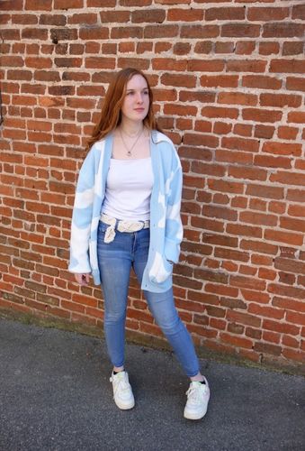 Customer photo review of Baby Blue Cowdigan